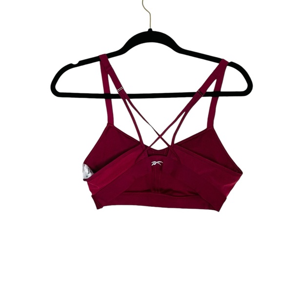 Reebok Les Mills Lux Strappy Bra wine colour size Medium - Picture 4 of 7